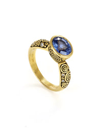 Spiral Sapphire Ring