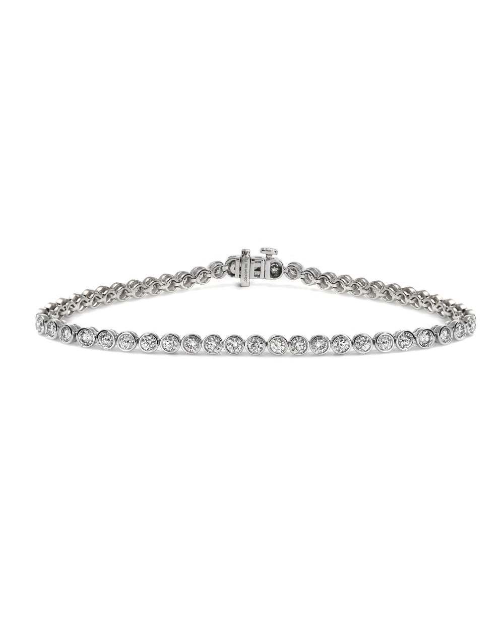 14kw 3ctw Lab Diamond Bezel Tennis Bracelet