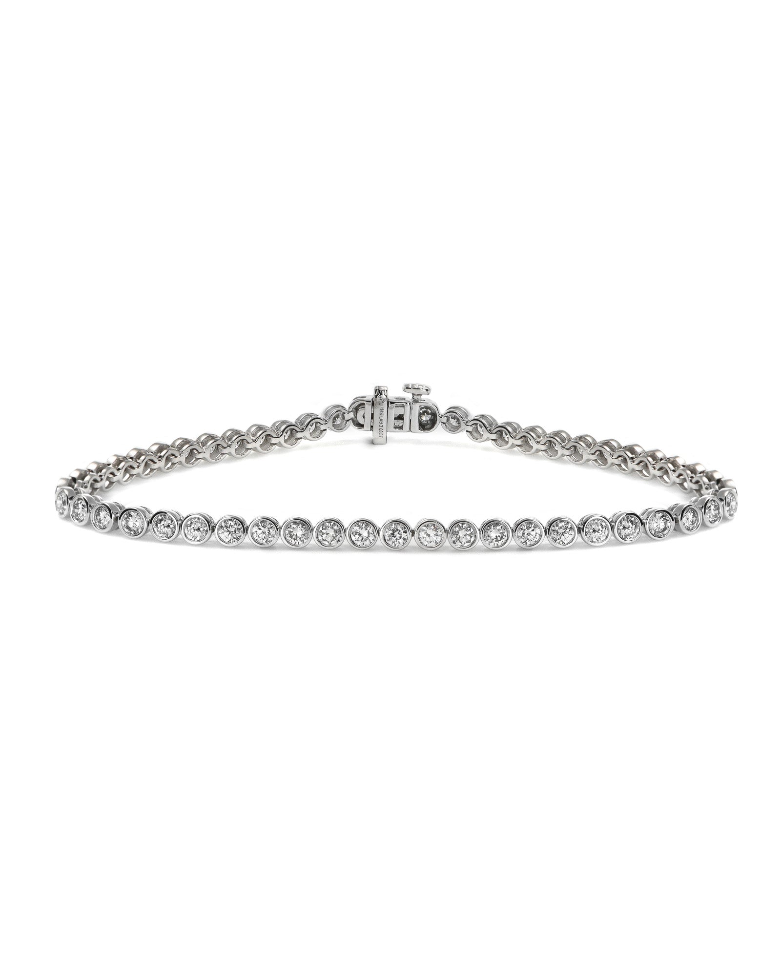 14kw 3ctw Lab Diamond Bezel Tennis Bracelet