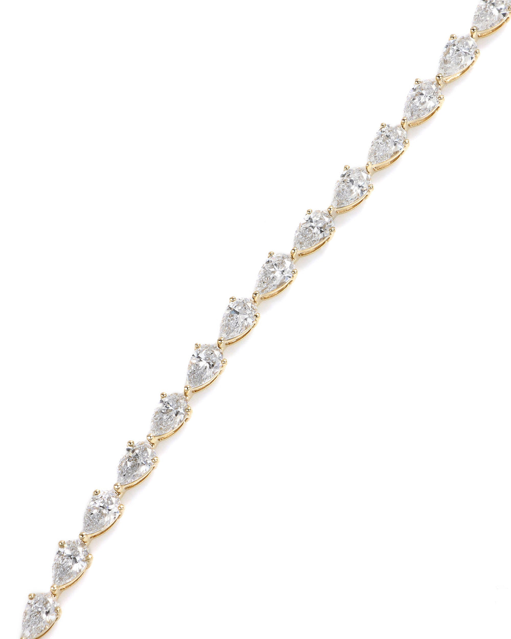 14ky 5ctw Lab Pear Diamond Tennis Bracelet