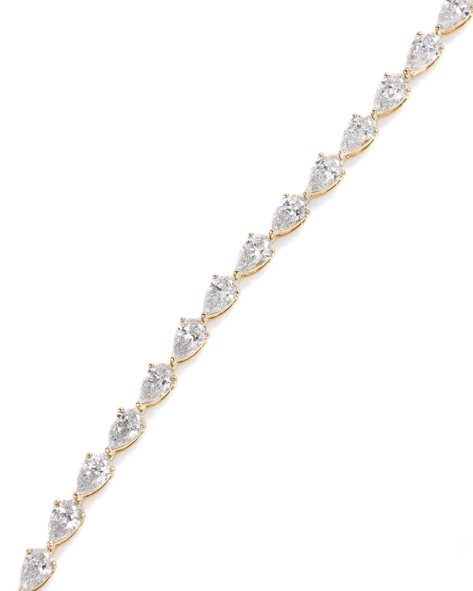 14ky 5ctw Lab Pear Diamond Tennis Bracelet