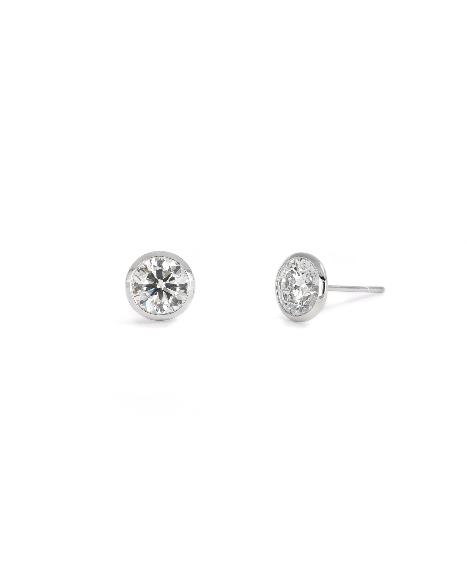 14kw 2.00ctw Lab Diamond Martini Bezel Studs