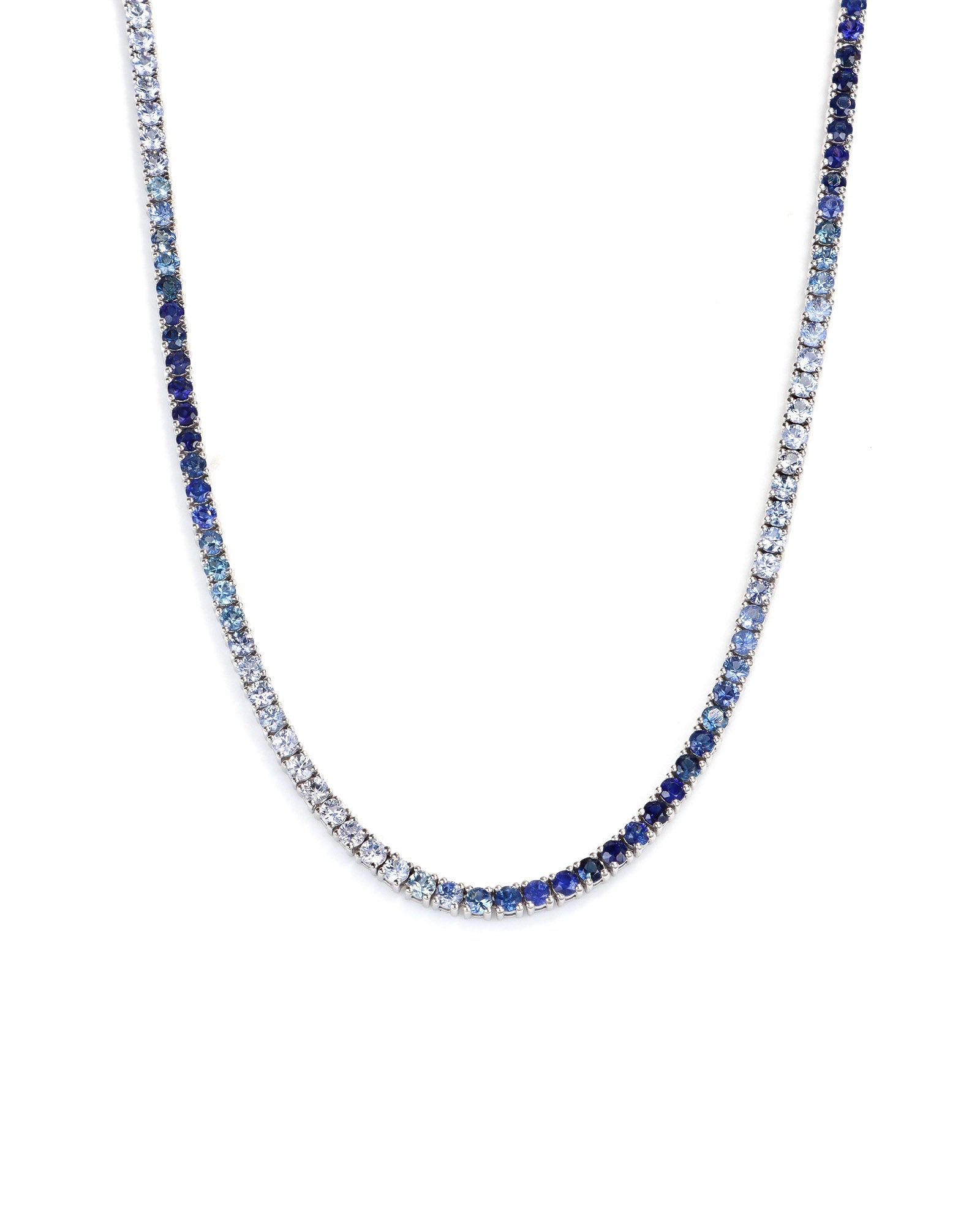 14kw 6ctw Ombre Sapphire Necklace