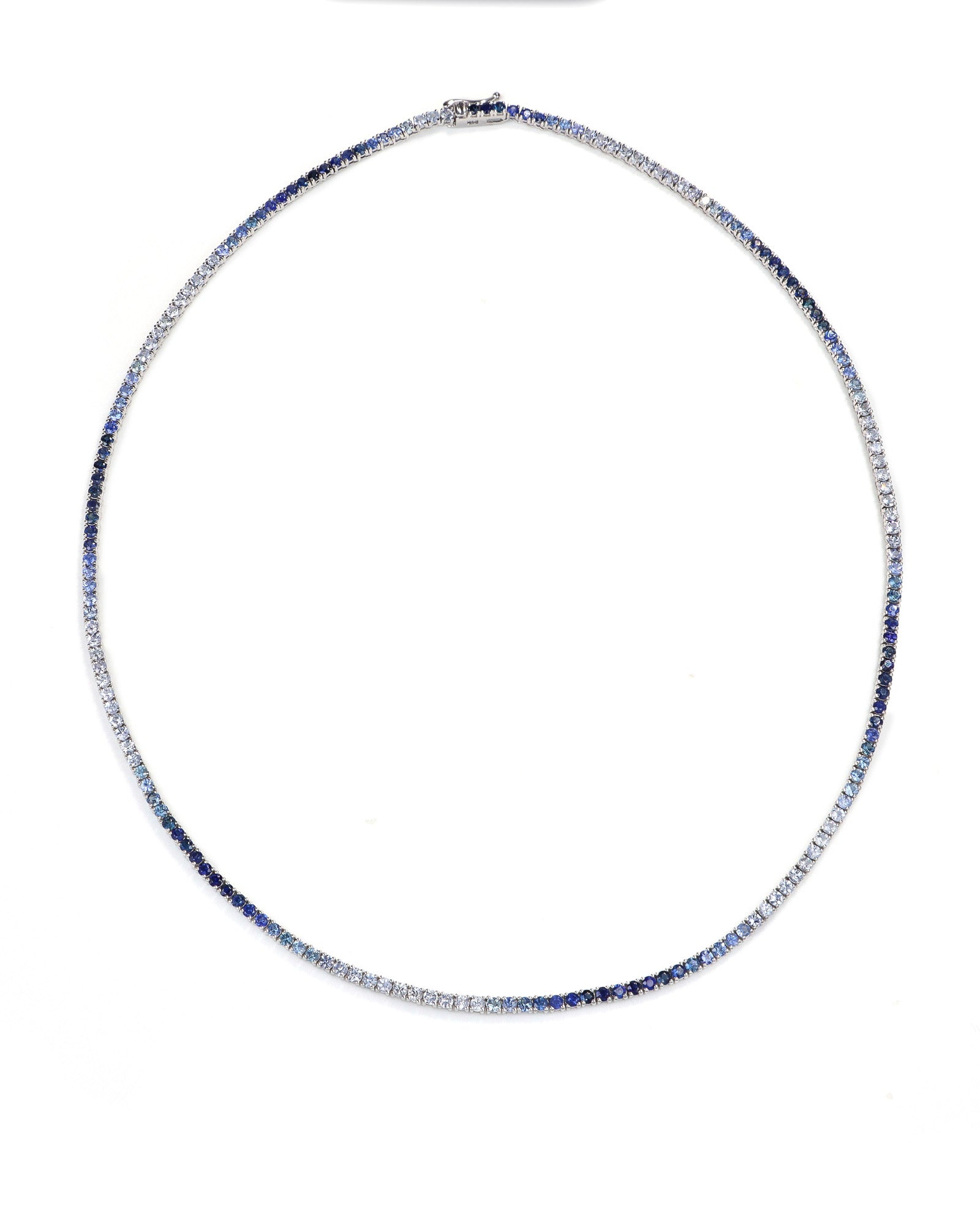 14kw 6ctw Ombre Sapphire Necklace