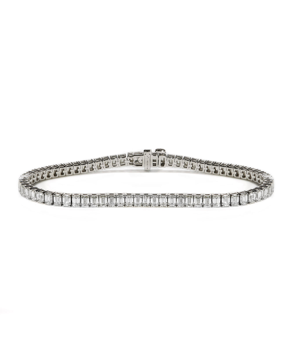 14kw 7ctw Emerald Cut Diamond Tennis Bracelet