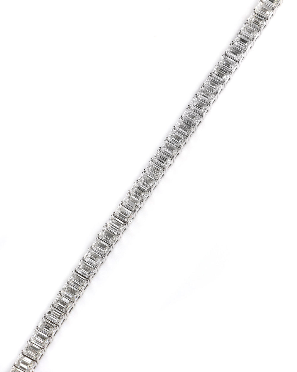 14kw 7ctw Emerald Cut Diamond Tennis Bracelet