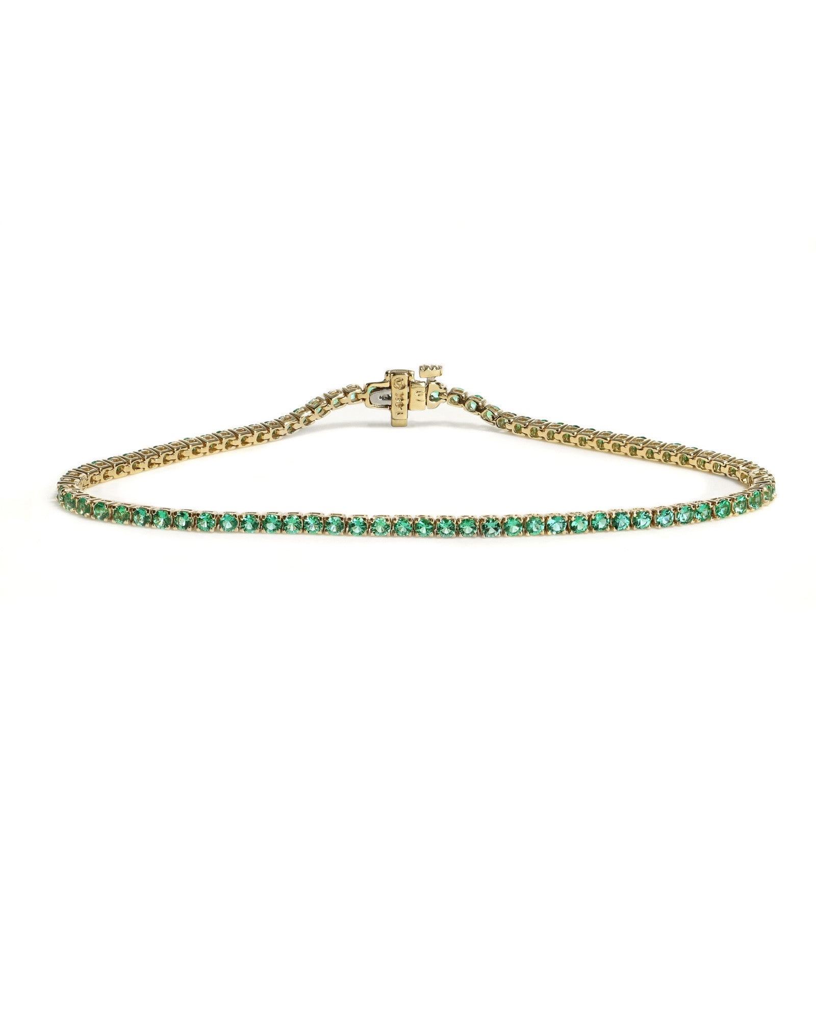 14ky 2ctw Emerald Tennis Bracelet