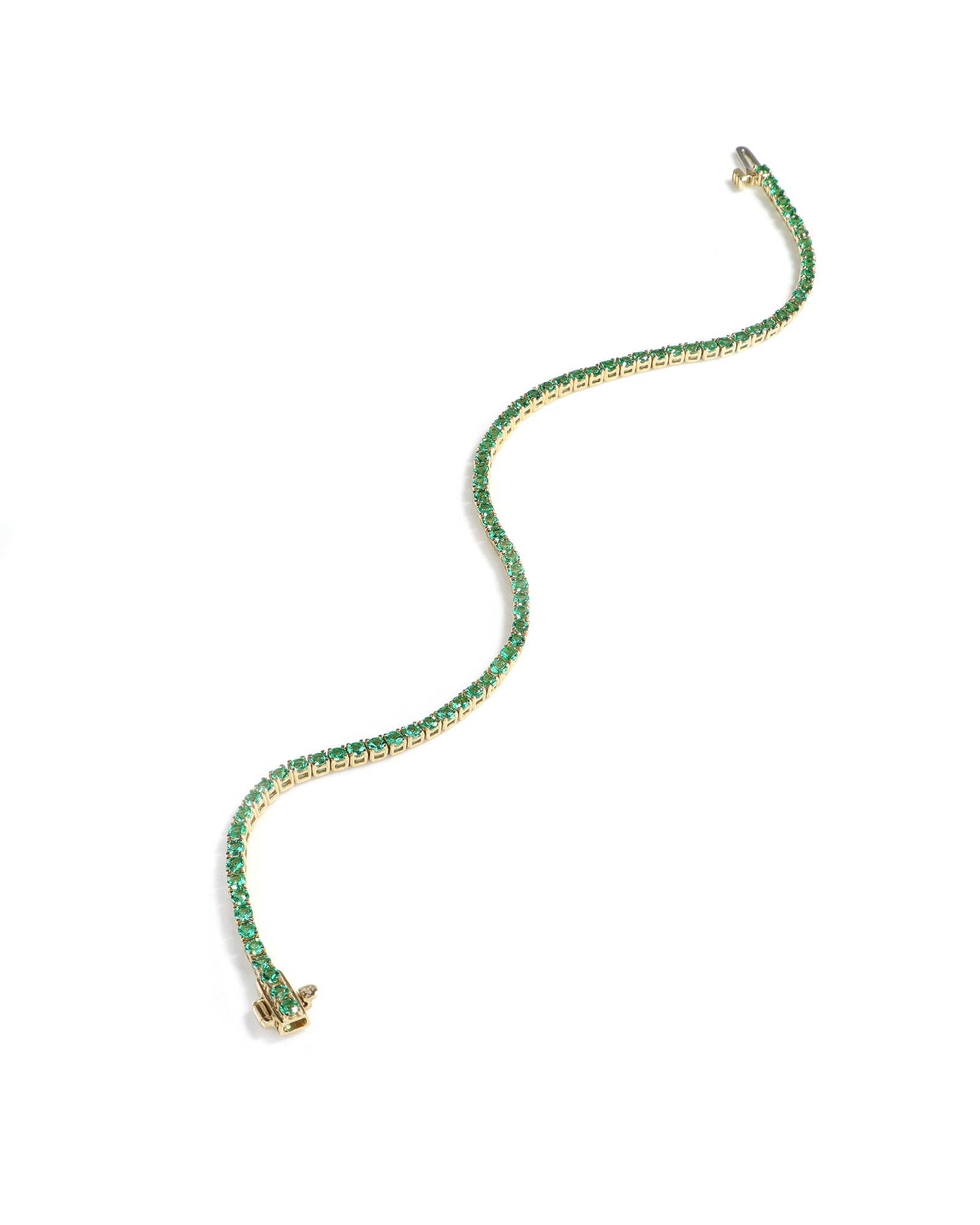 14ky 2ctw Emerald Tennis Bracelet