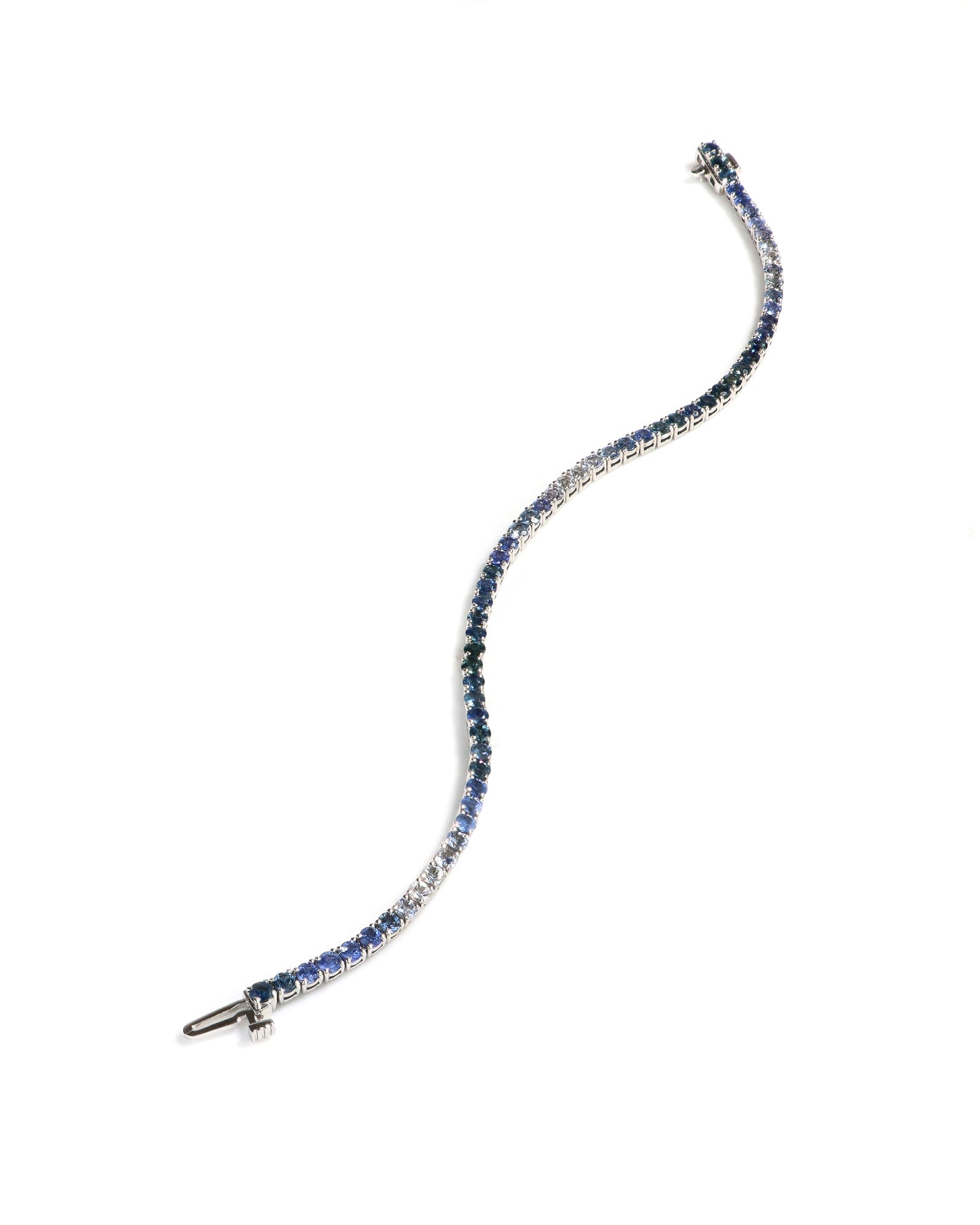 14kw 4ctw Ombre Sapphire Tennis Bracelet