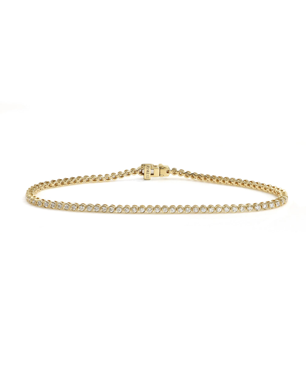14ky 1ctw Bezel Diamond Tennis Bracelet