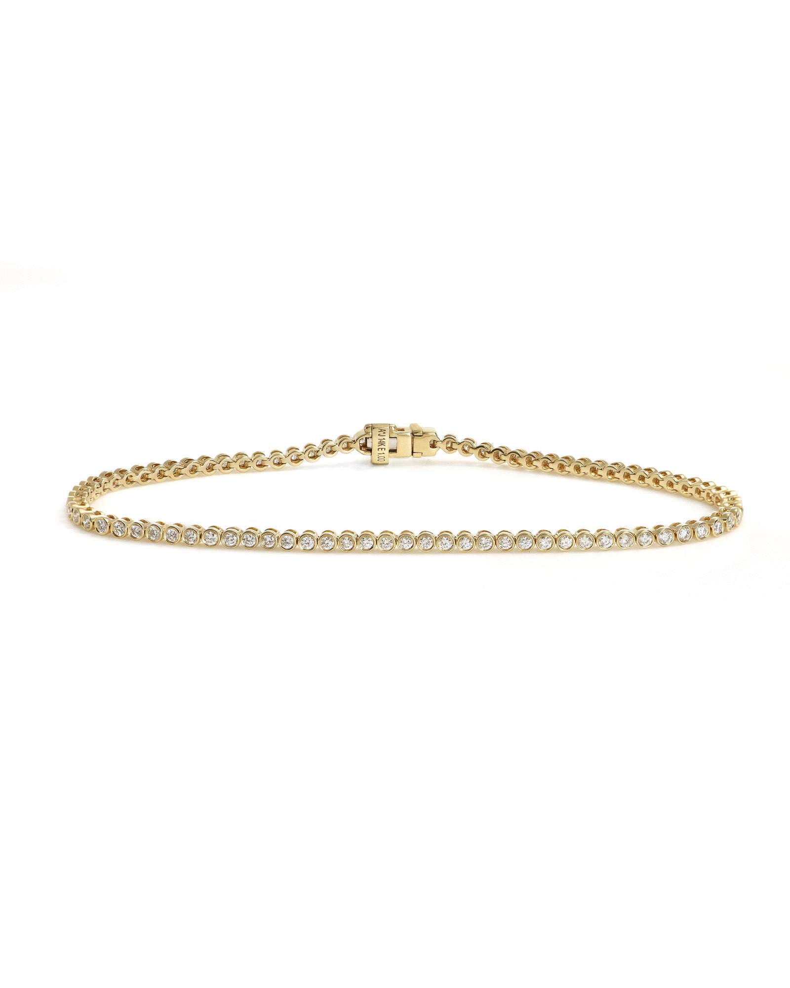 14ky 1ctw Bezel Diamond Tennis Bracelet