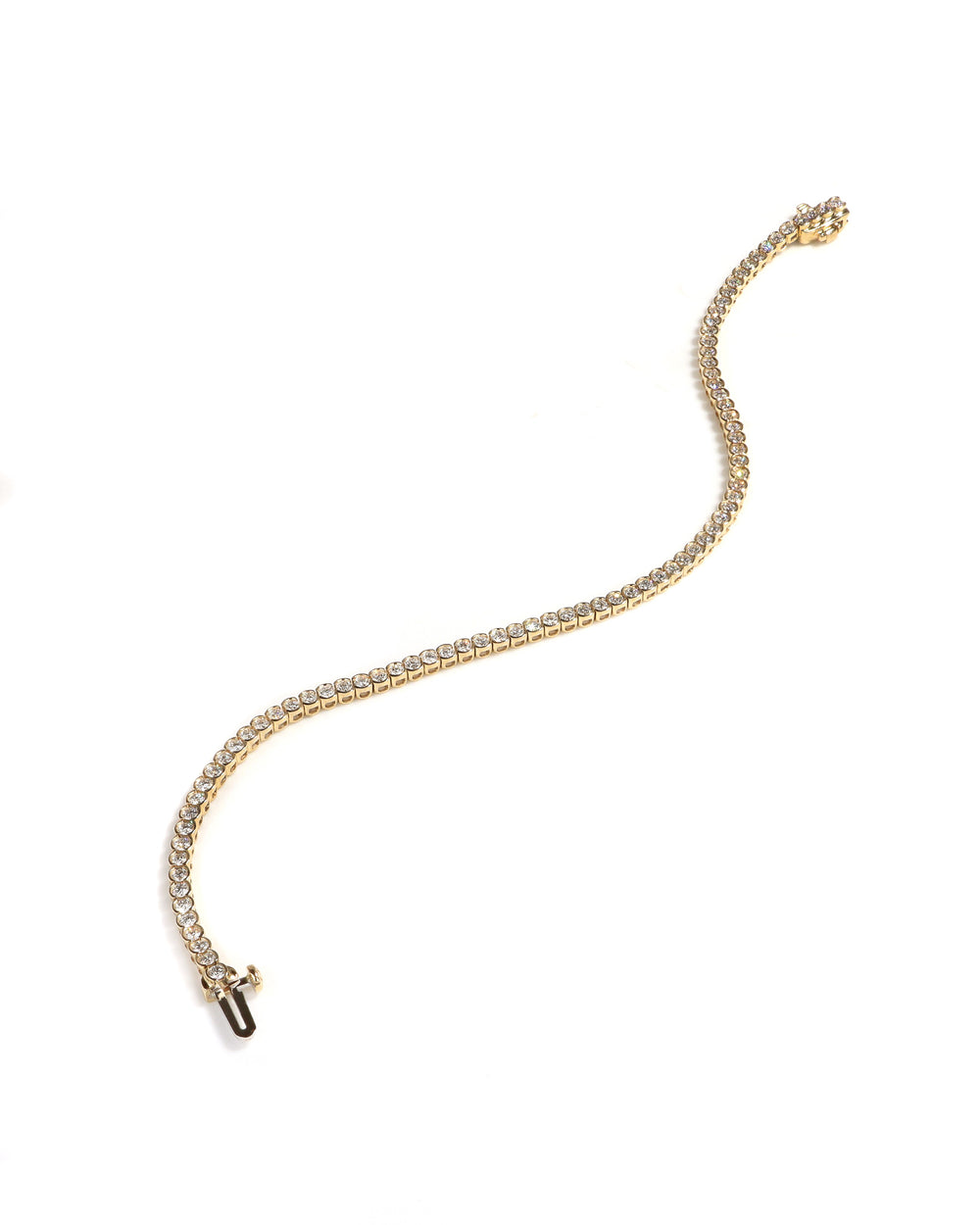 14ky 1ctw Bezel Diamond Tennis Bracelet