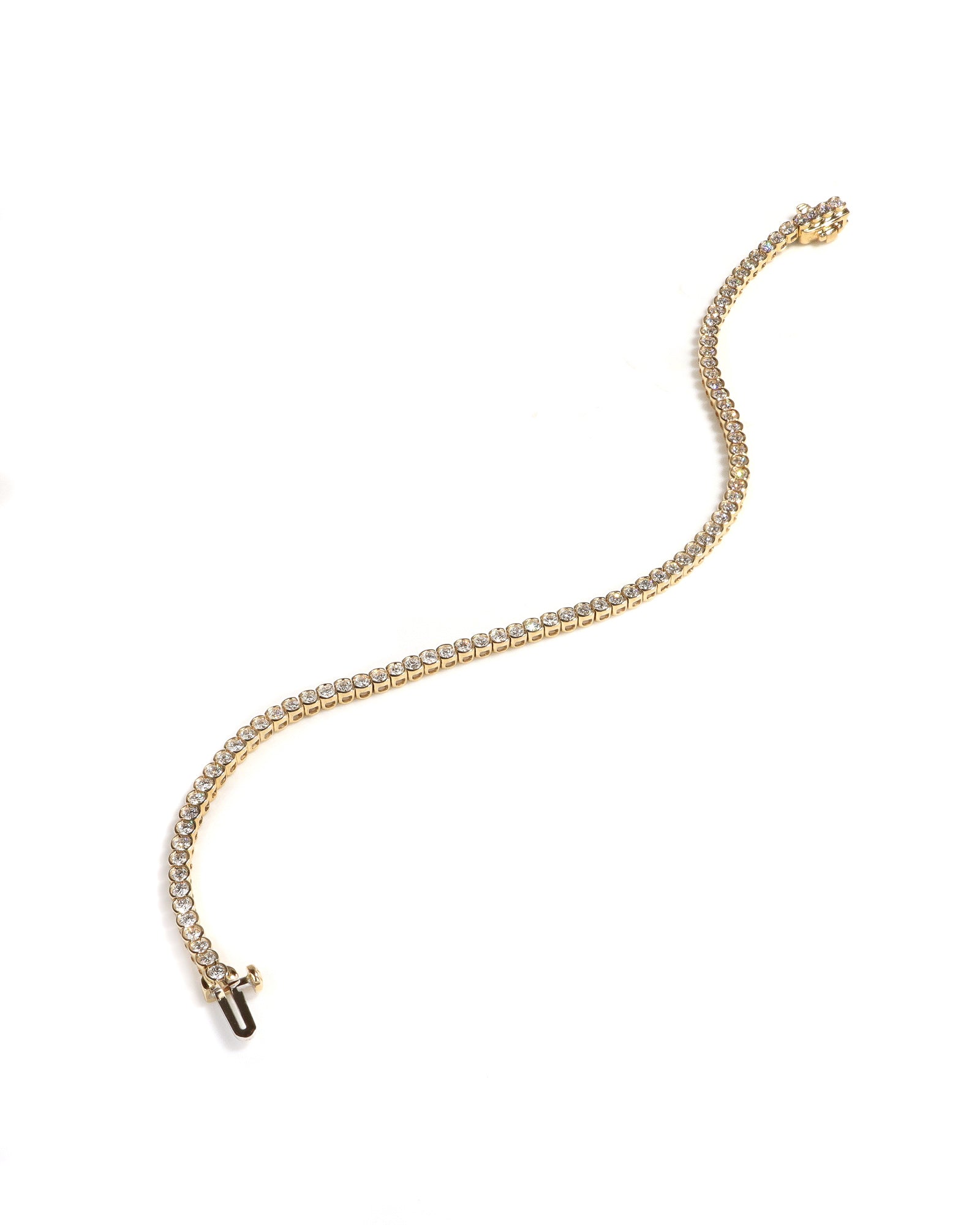 14ky 1ctw Bezel Diamond Tennis Bracelet