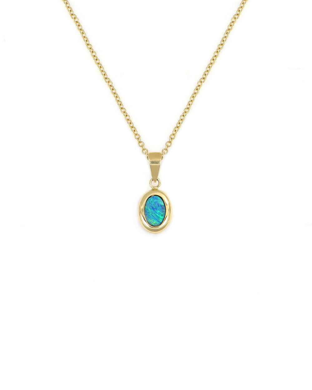 Small Opal Oval Pendant