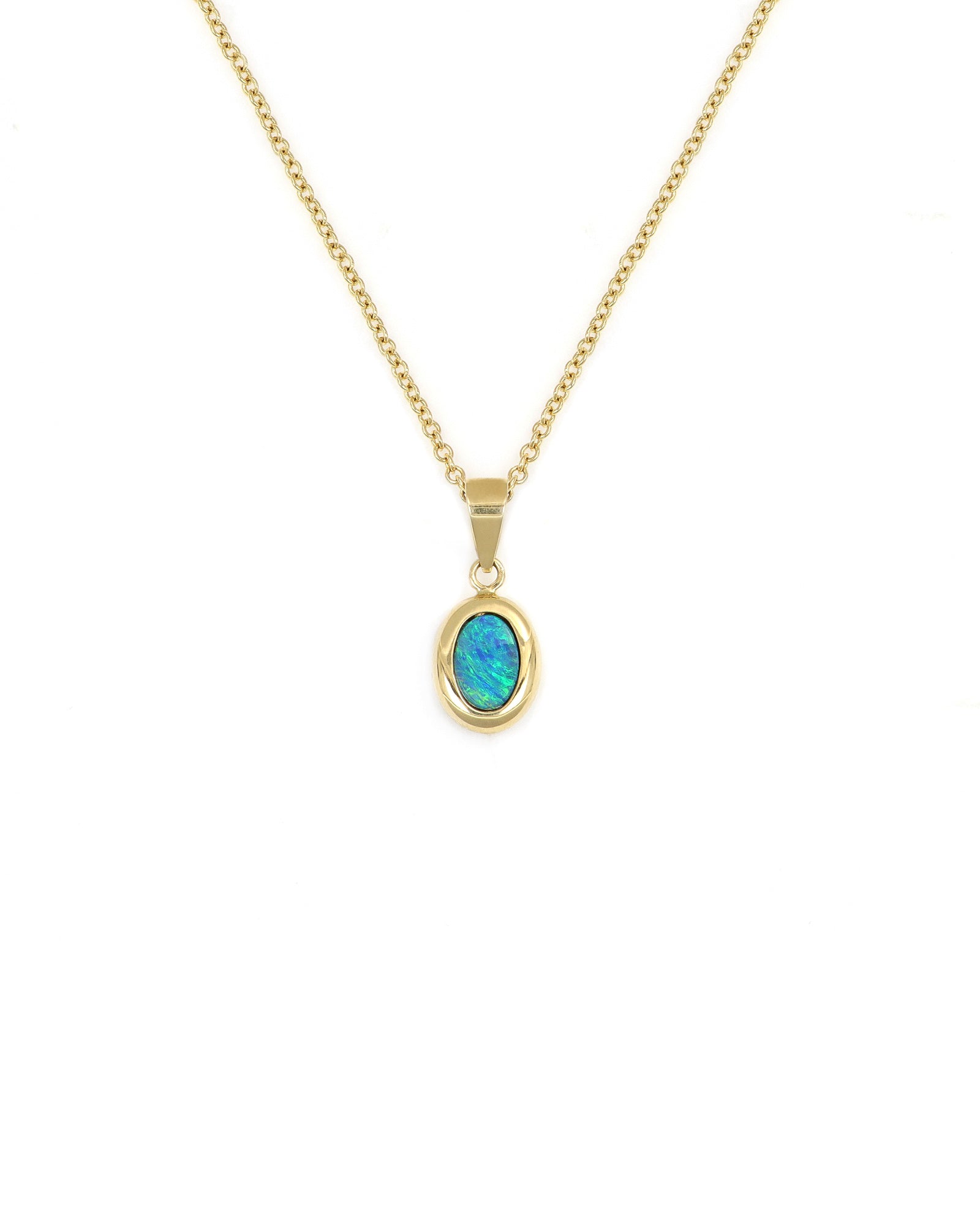 Small Opal Oval Pendant