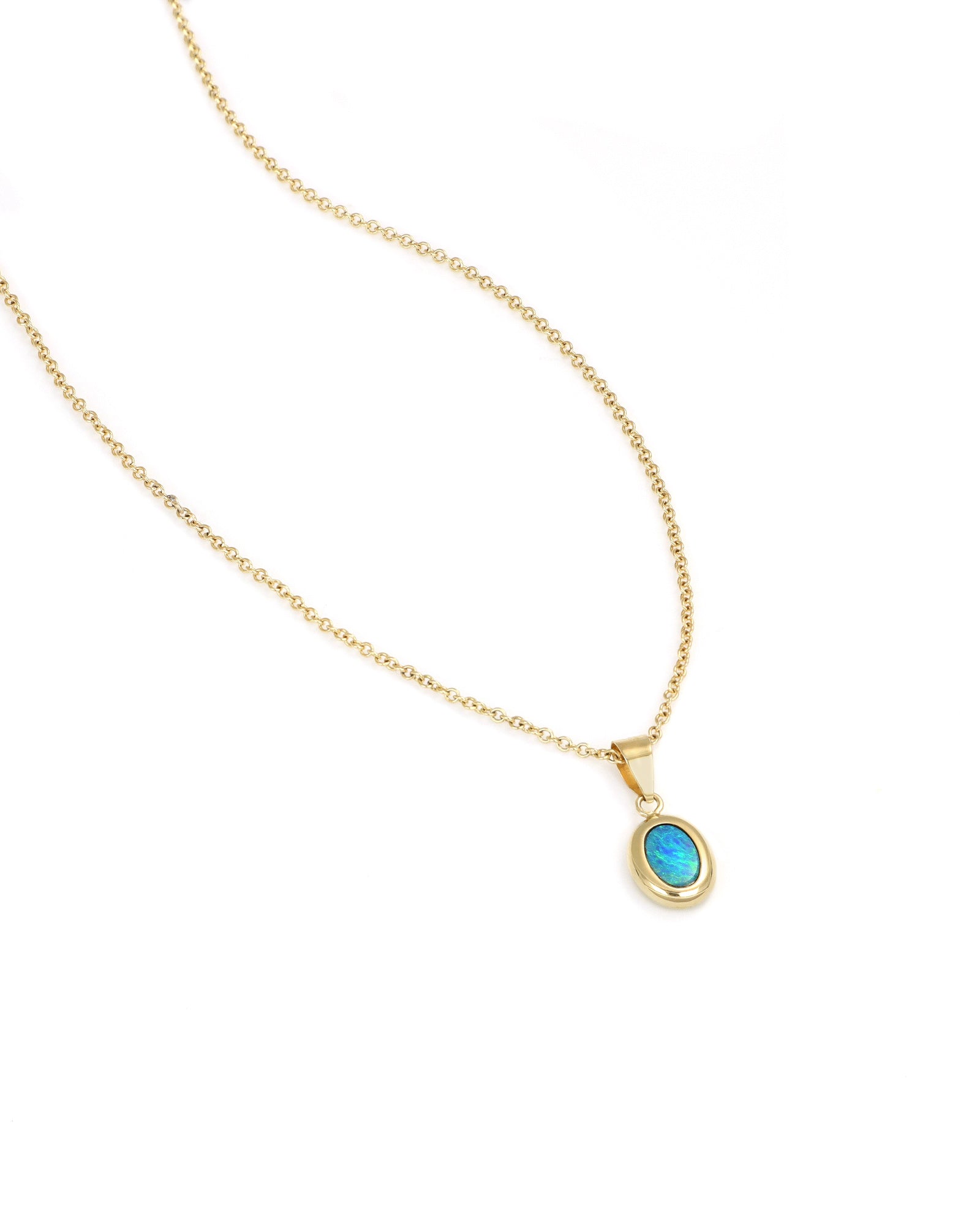 Small Opal Oval Pendant