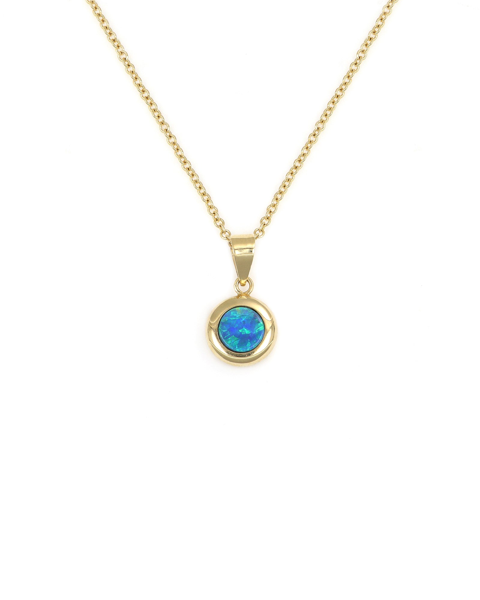 Small Opal Circular Pendant