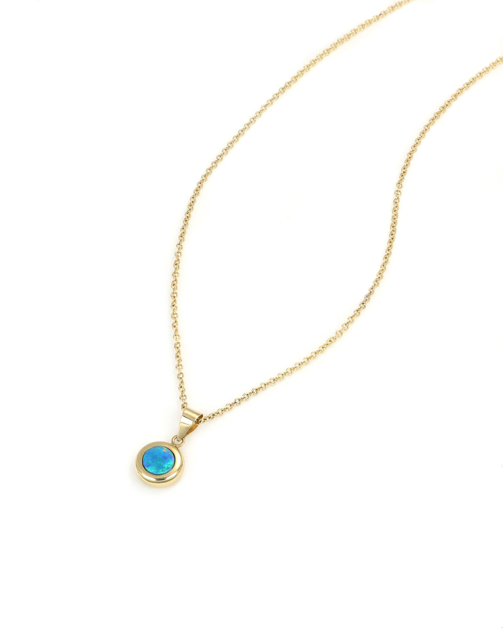 Small Opal Circular Pendant