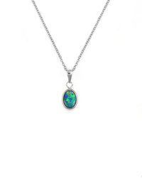 Dainty Opal Oval Pendant