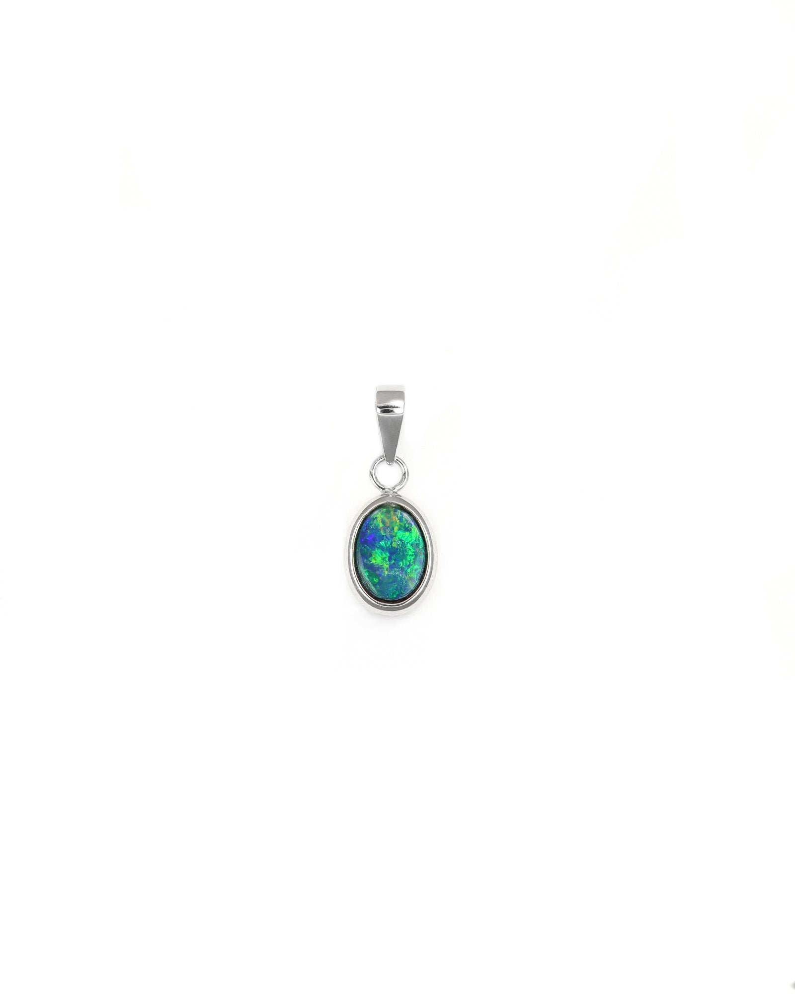 Dainty Opal Oval Pendant