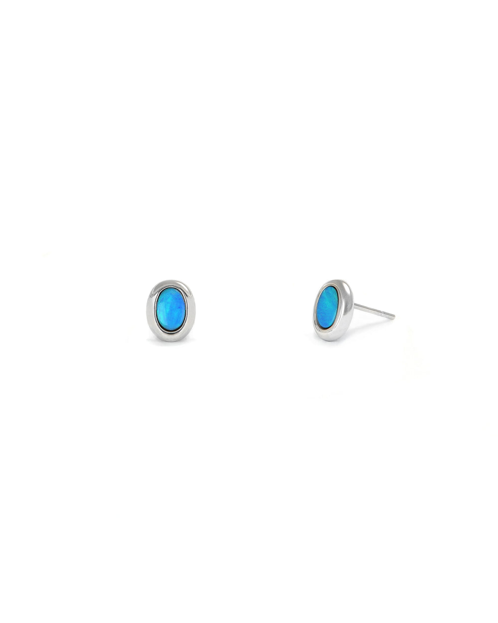 Blue Opal Bezel Studs