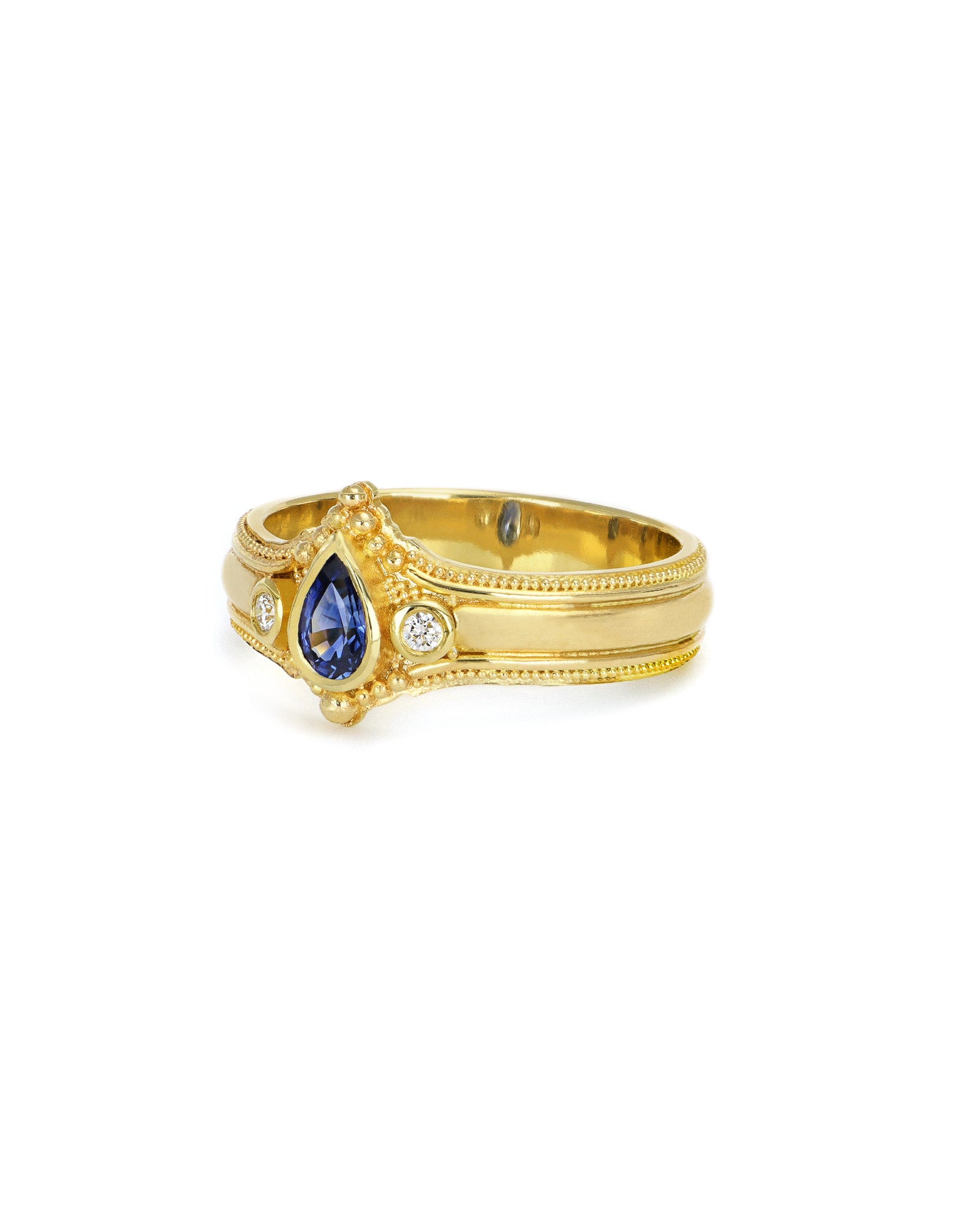 Pear Ceylon Sapphire Ring