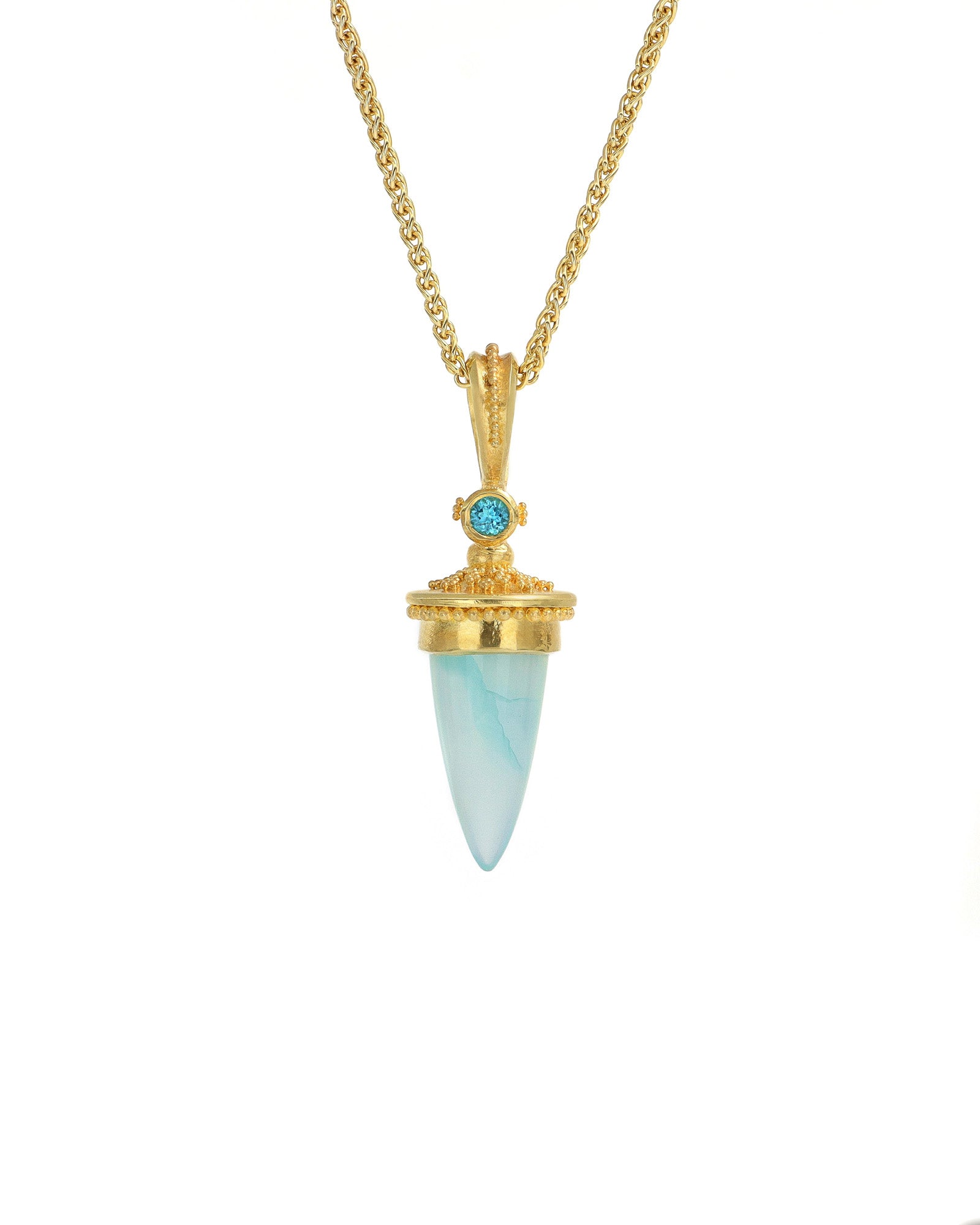 Chrysocolla bullet pendant