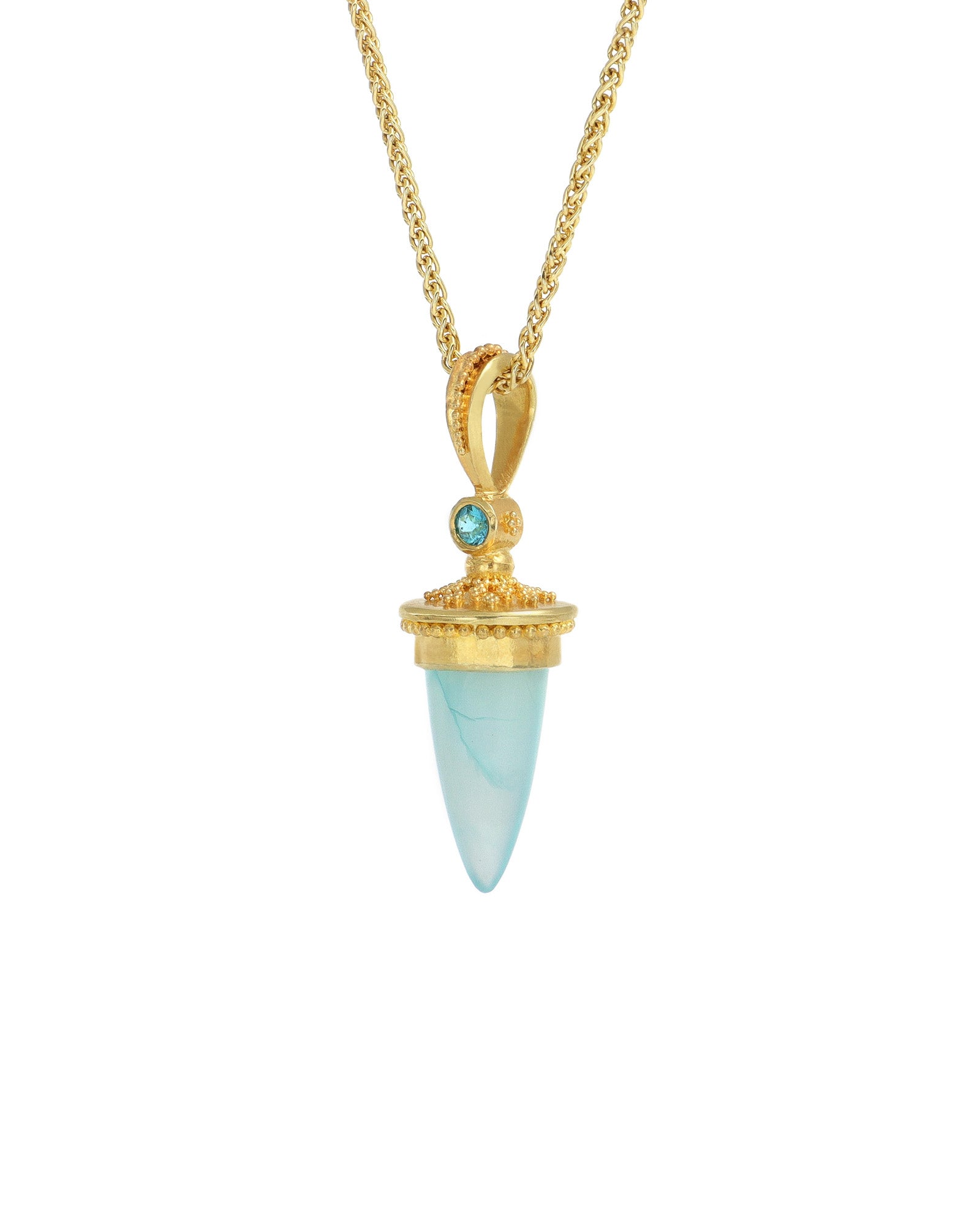 Chrysocolla bullet pendant