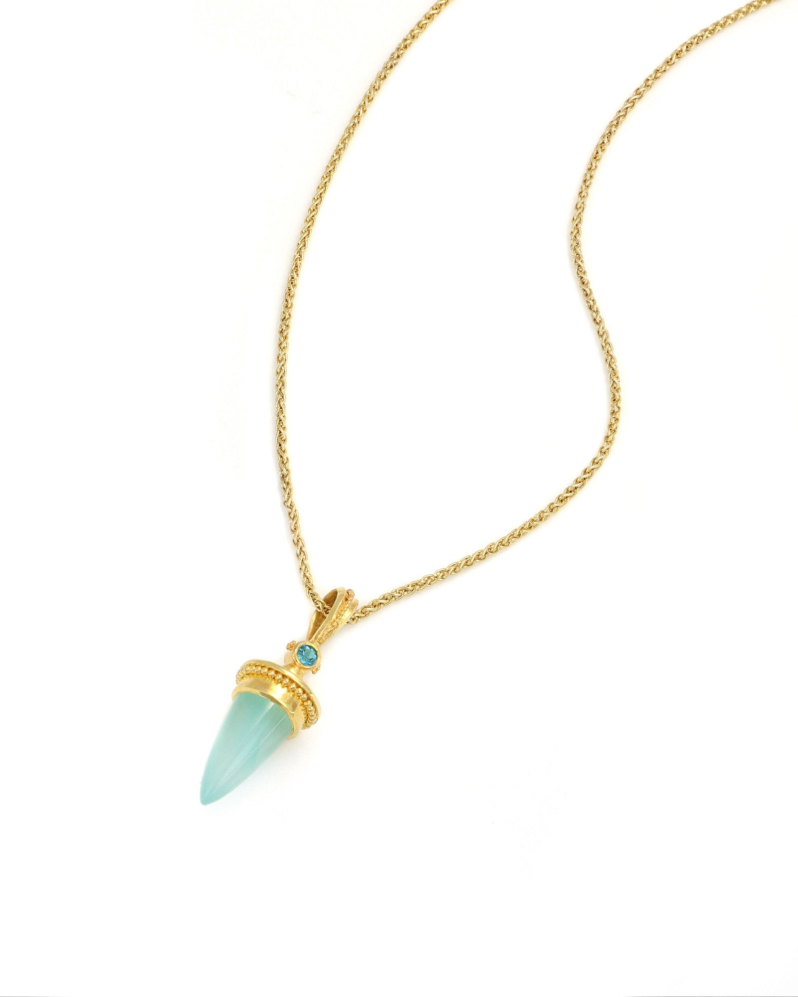 Chrysocolla bullet pendant