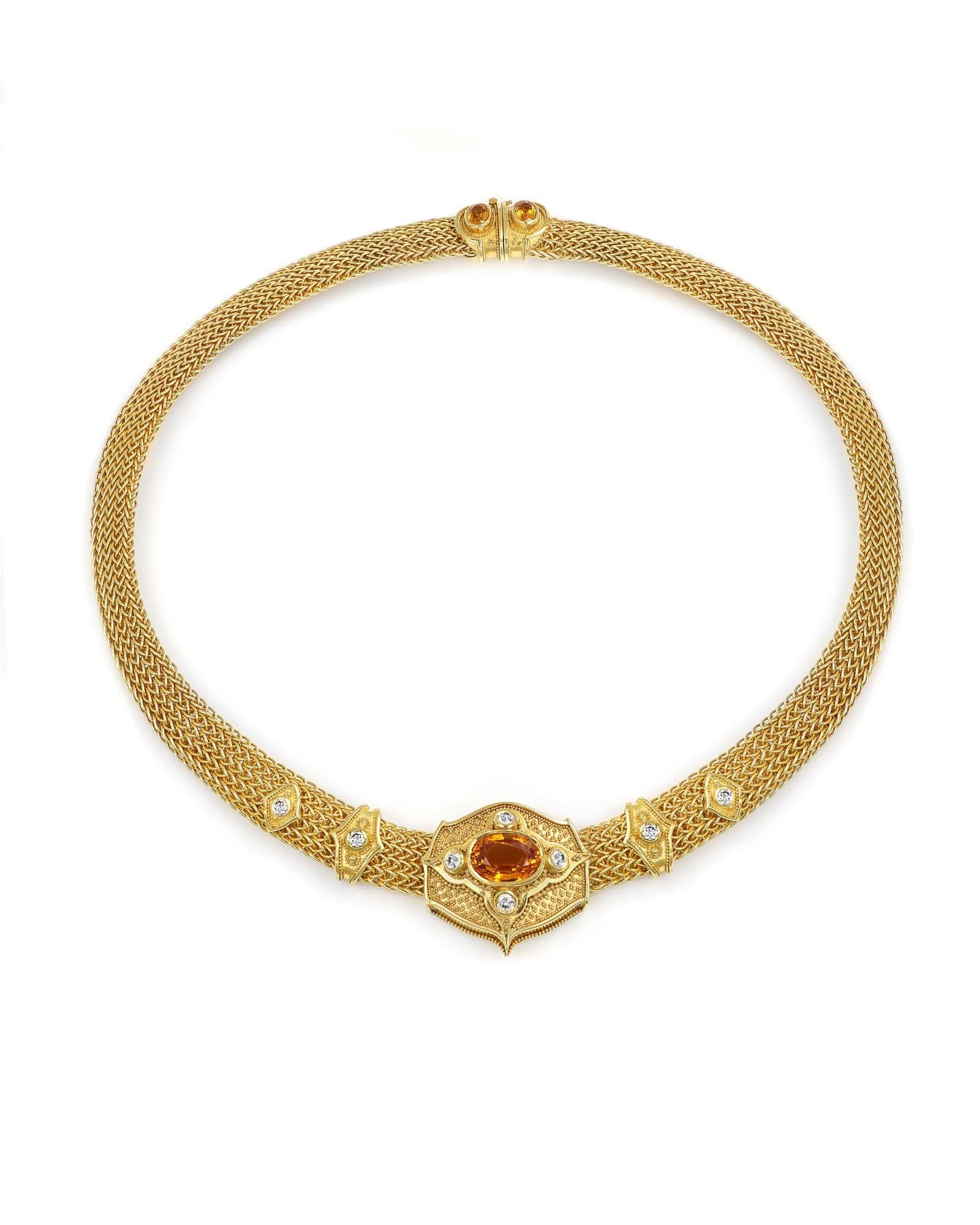 Golden Sapphire Choker Necklace