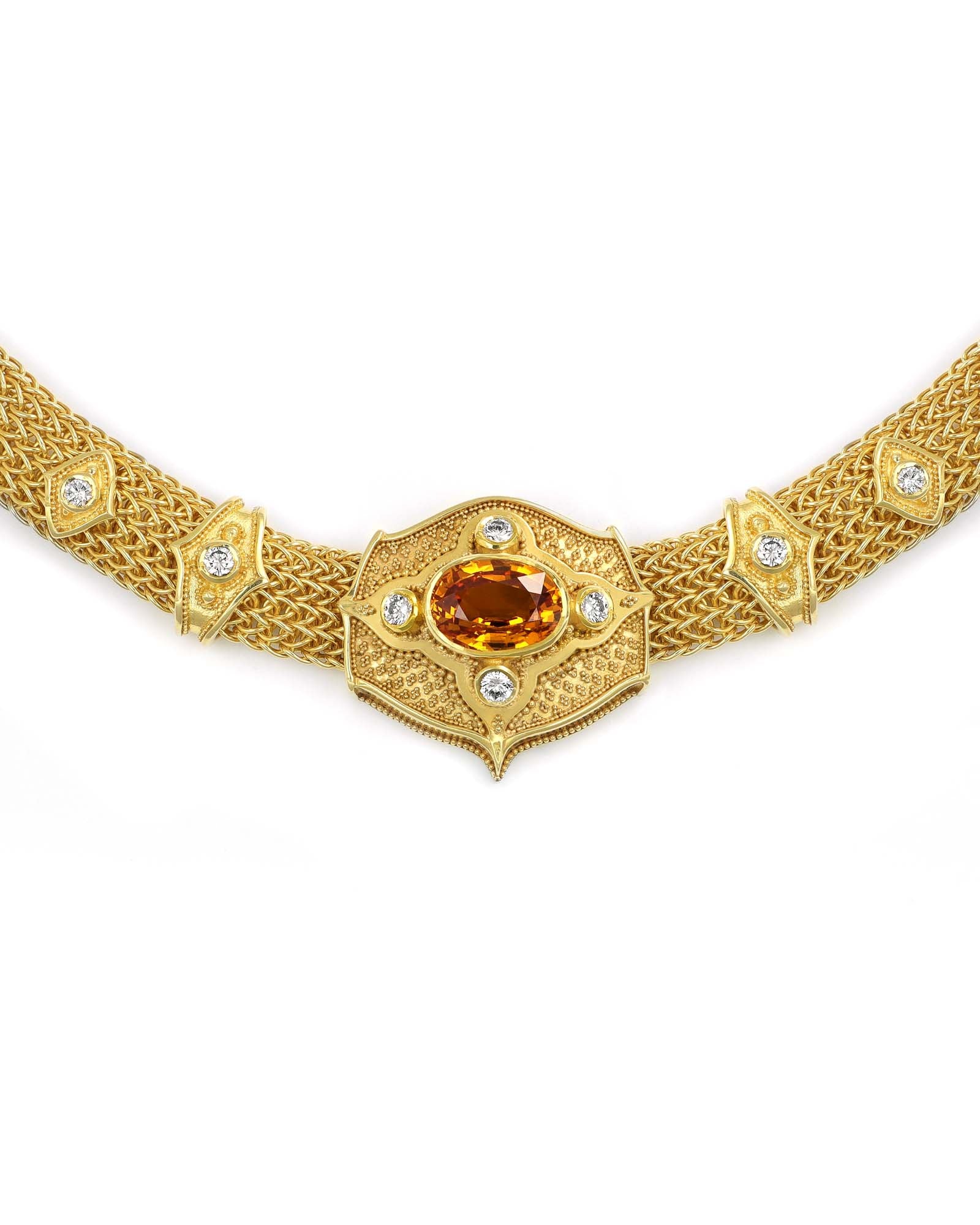 Golden Sapphire Choker Necklace