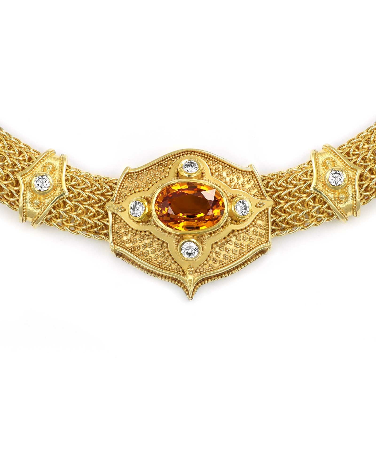 Golden Sapphire Choker Necklace