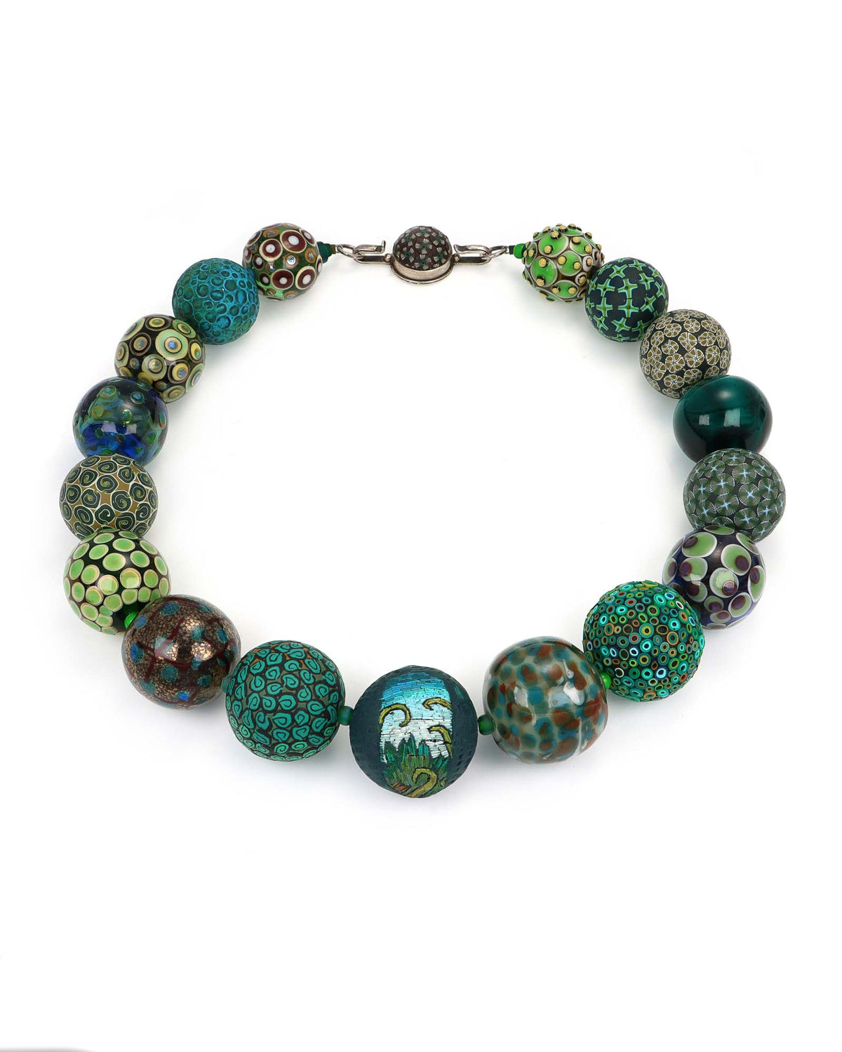 Teal Ball Sampler Necklace