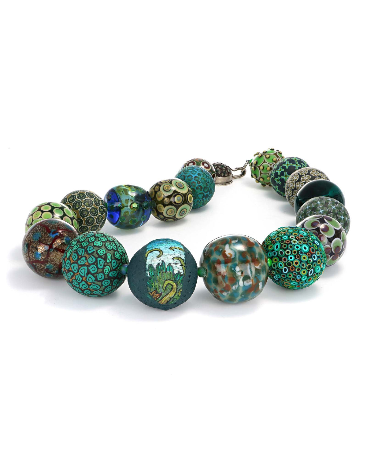 Teal Ball Sampler Necklace