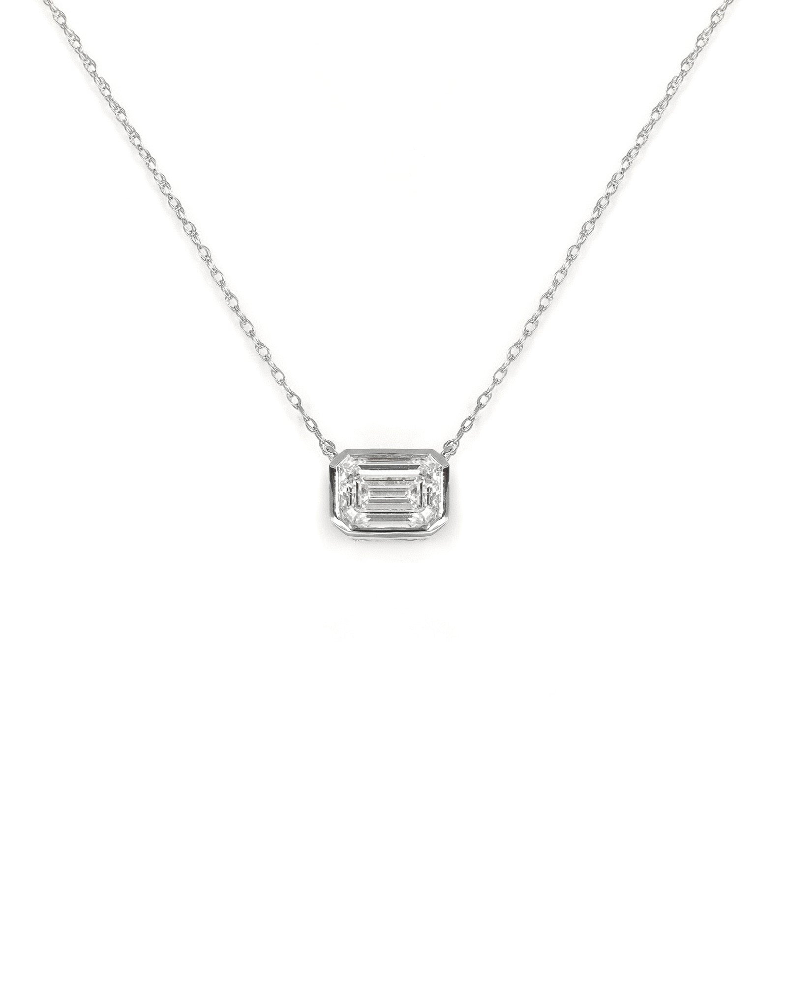 Lab Diamond Emerald Cut Pendant