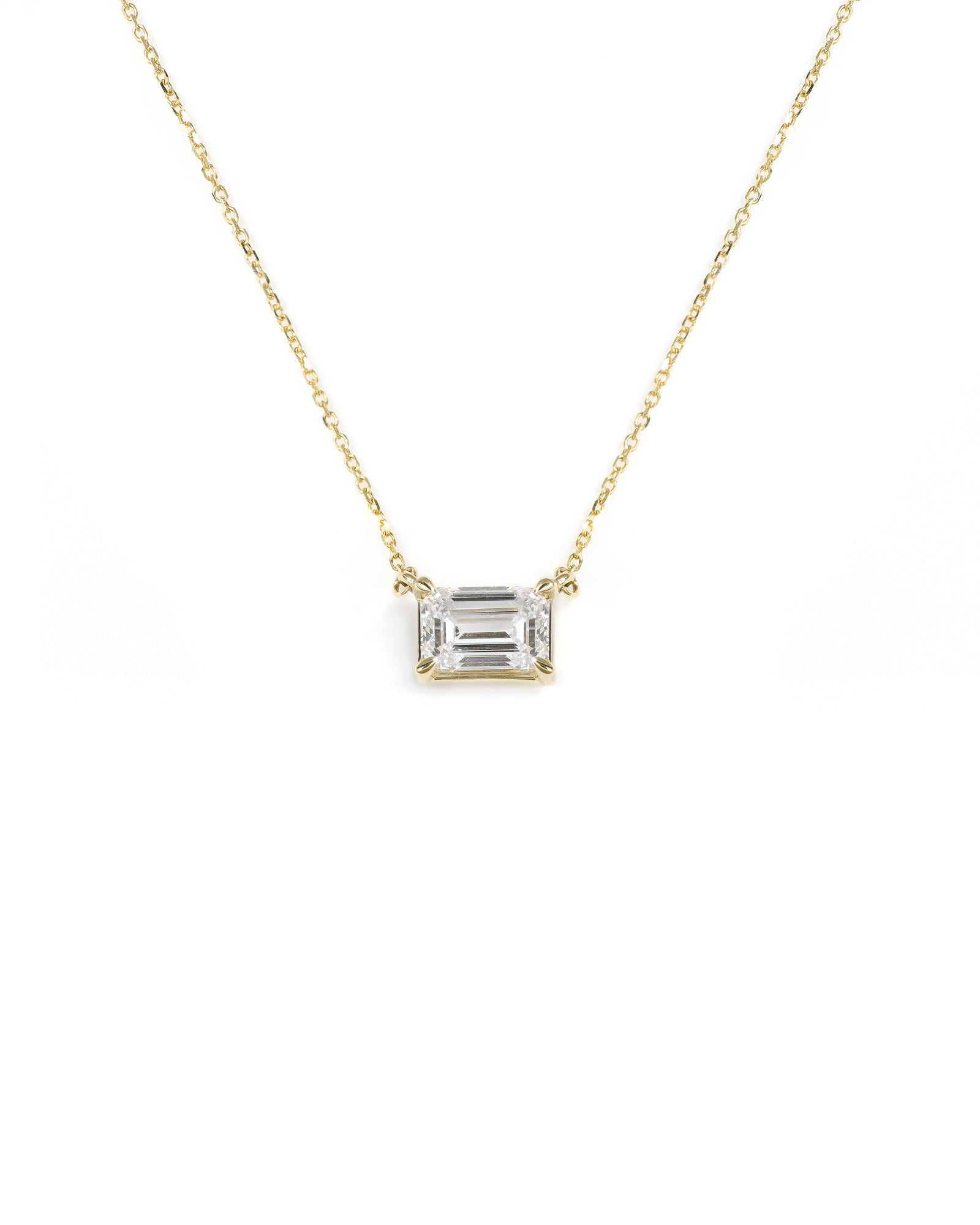 Emerald Cut Lab Diamond Necklace