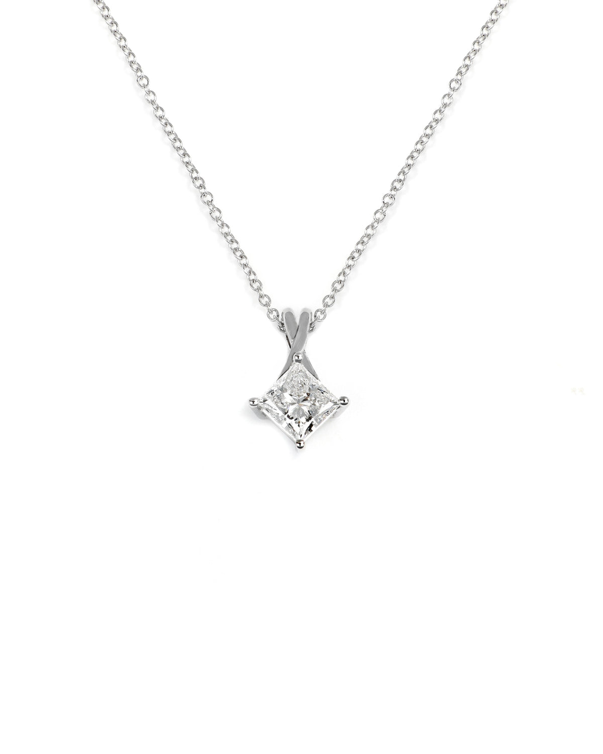 Lab Grown Princess Cut 0.88ct Diamond Necklace