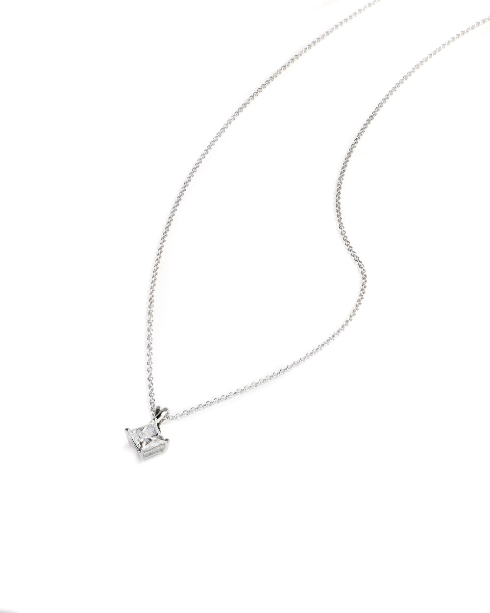 Lab Grown Princess Cut 0.88ct Diamond Necklace