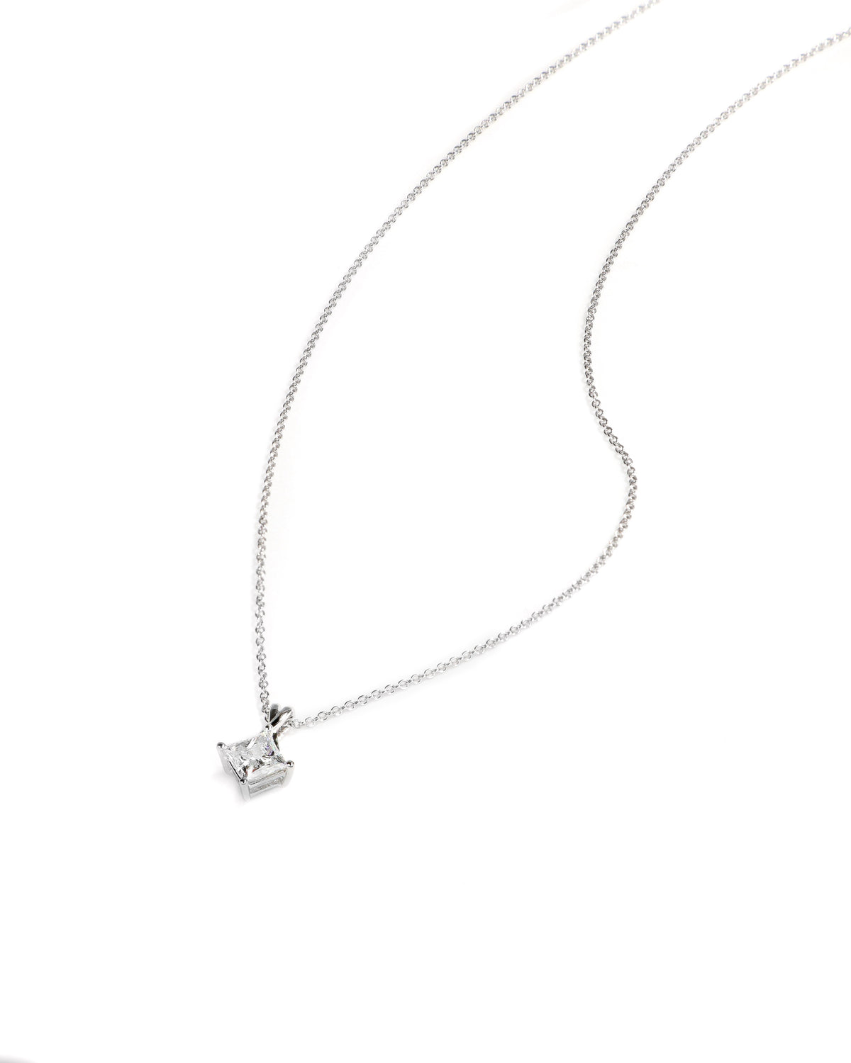 Lab Grown Princess Cut 0.88ct Diamond Necklace