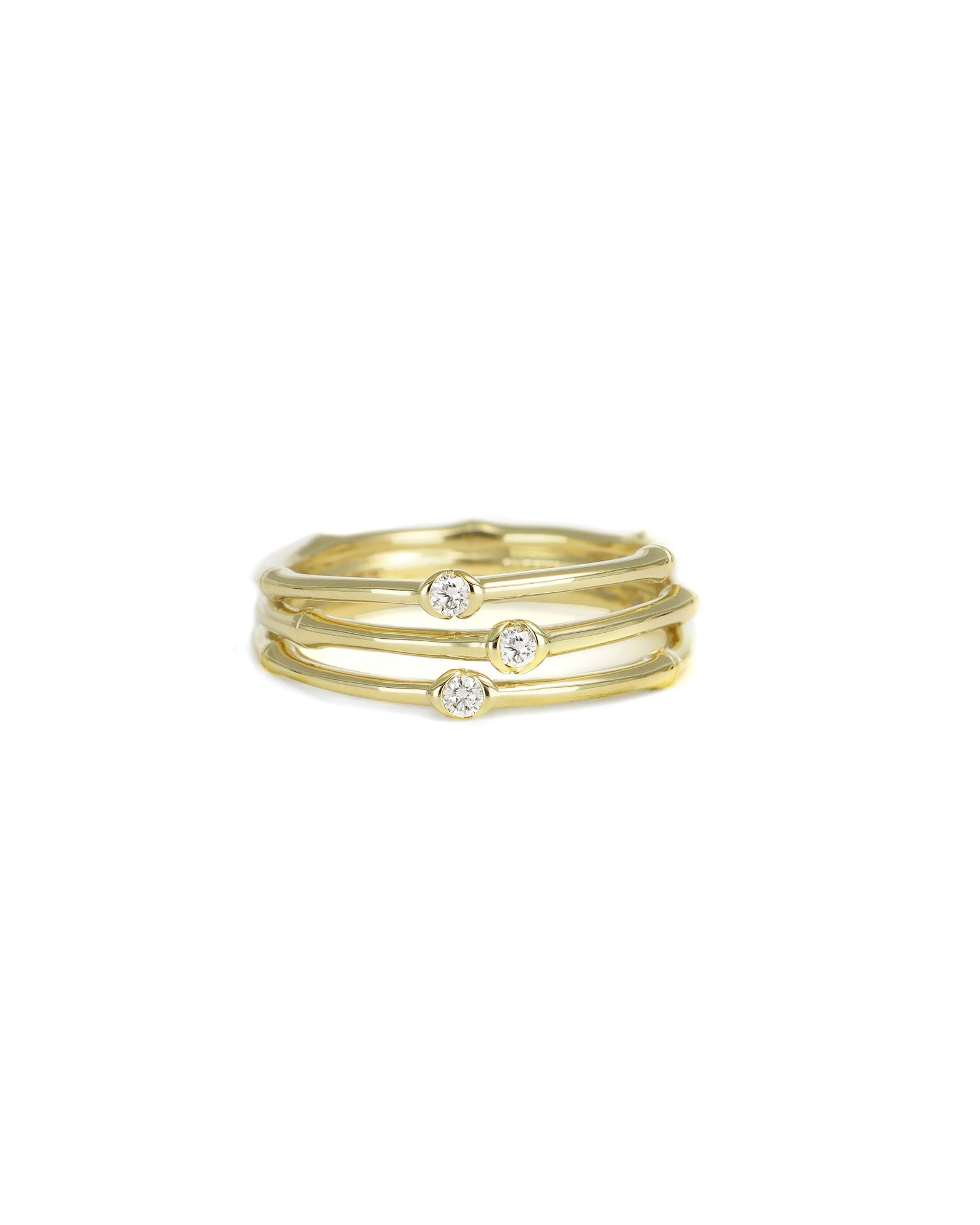 Bamboo Triple Diamond Band