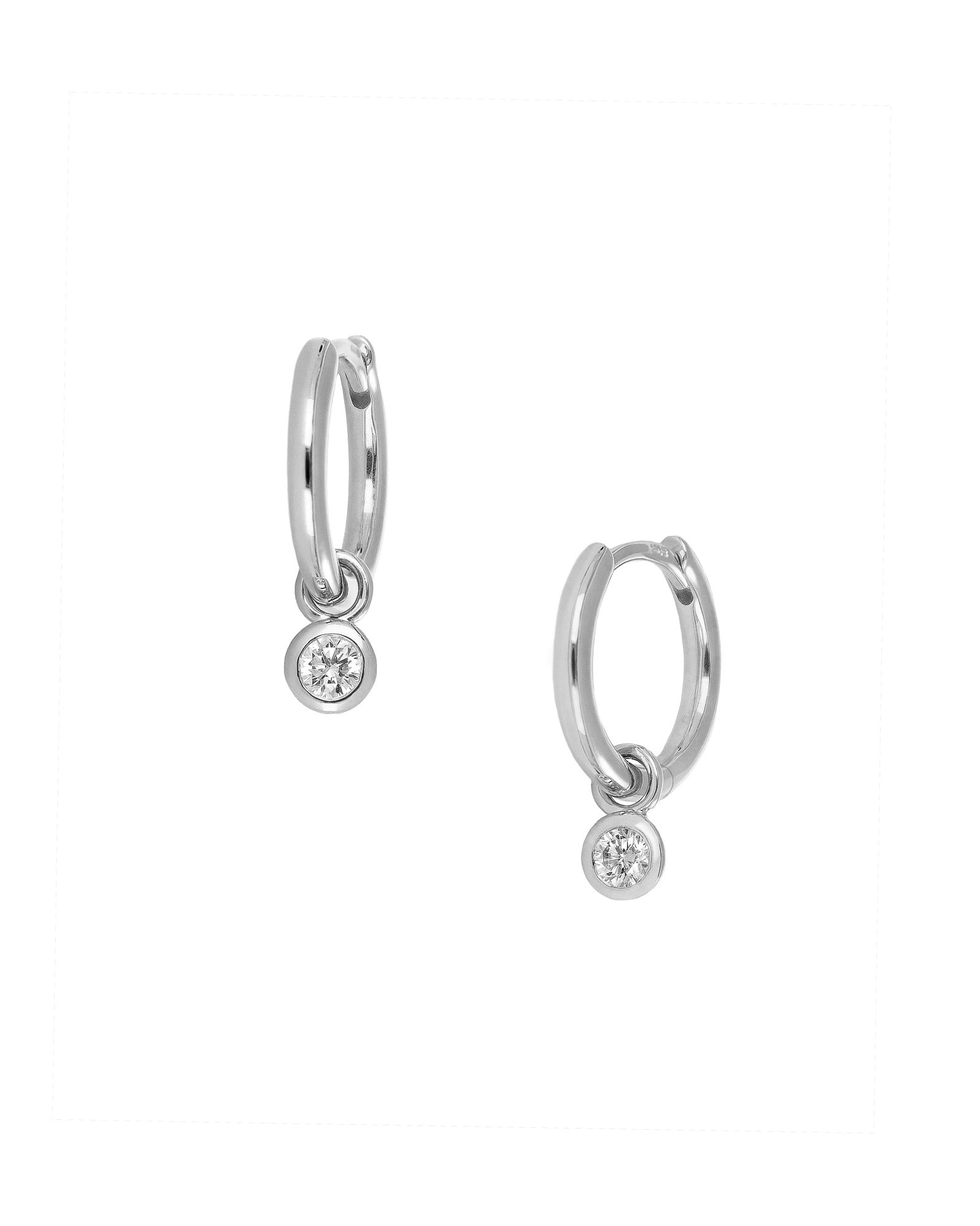 Diamond Dangle Hoops