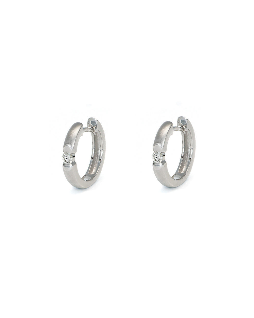White Gold Diamond Hoops