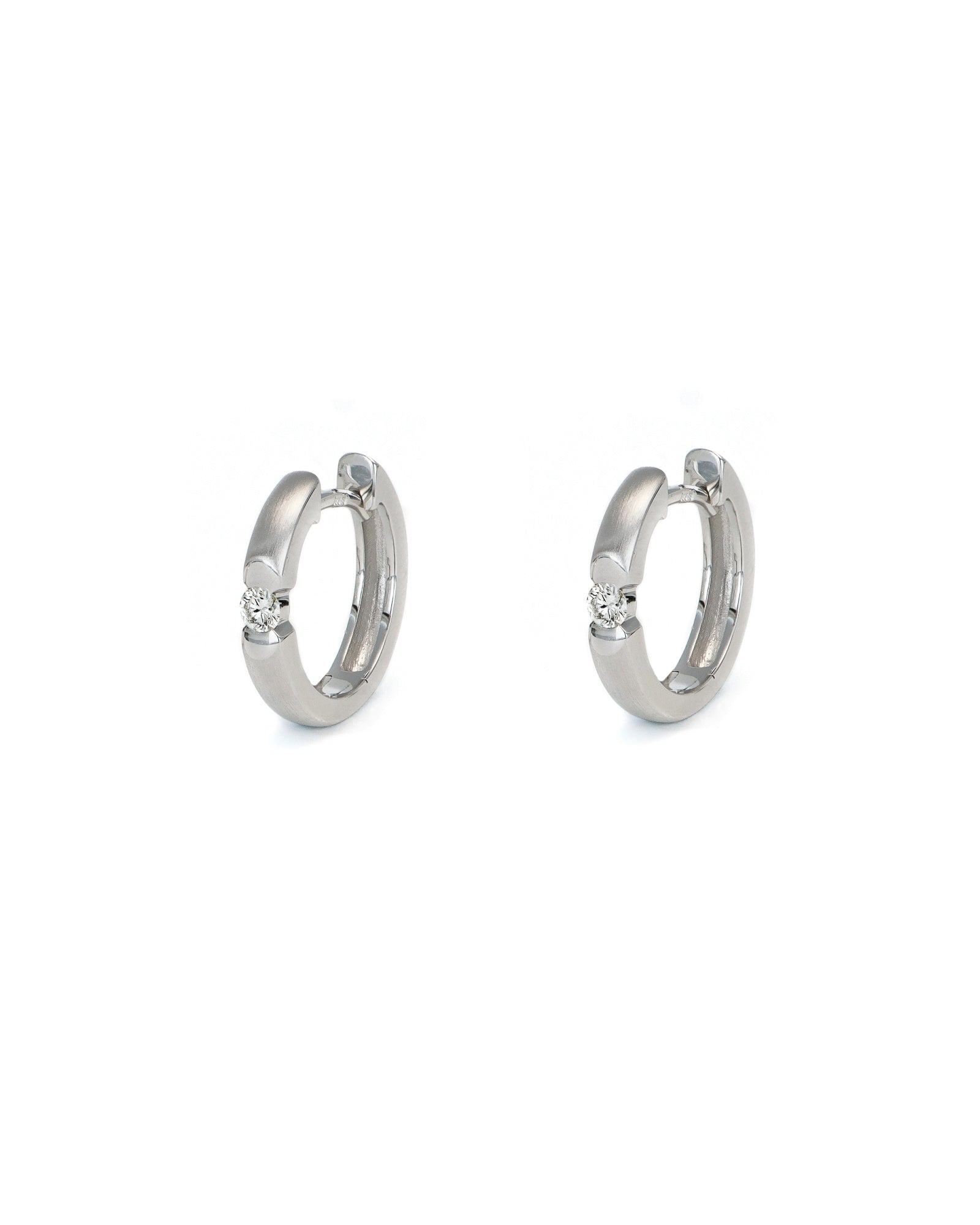 White Gold Diamond Hoops