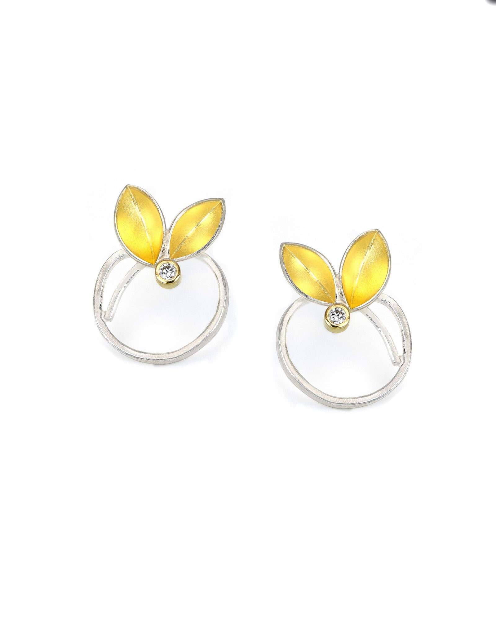 Circle Floral Earrings