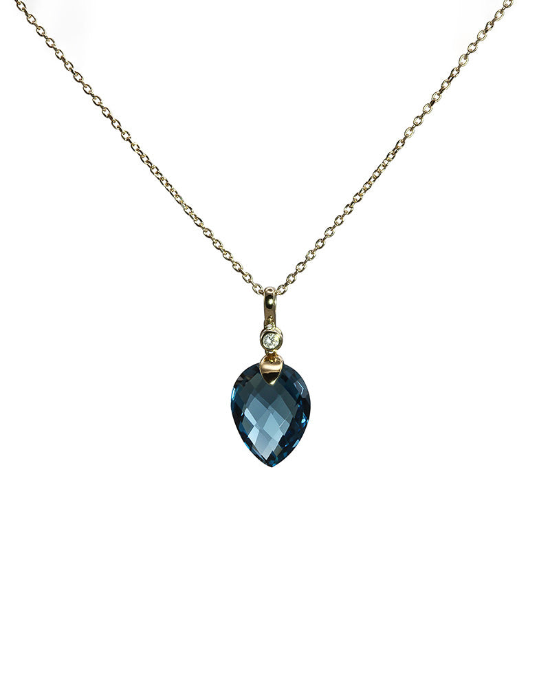 Blue Topaz Briolette Necklace