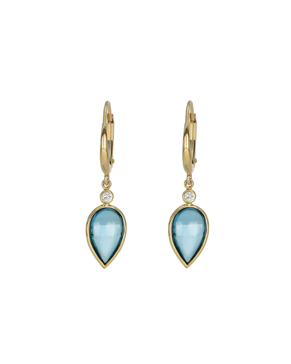 Smooth Topaz Drop Earrings