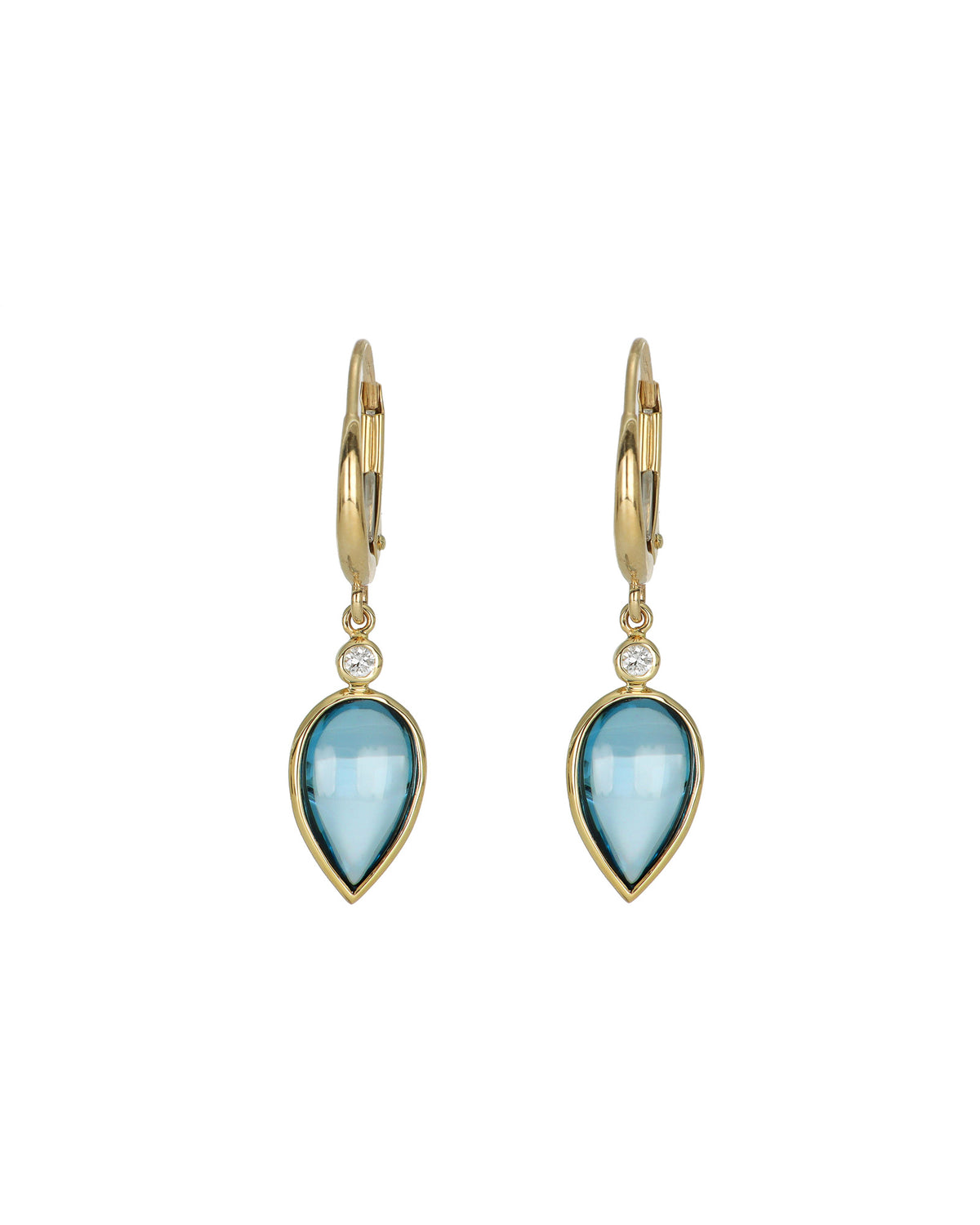 Smooth Topaz Drop Earrings