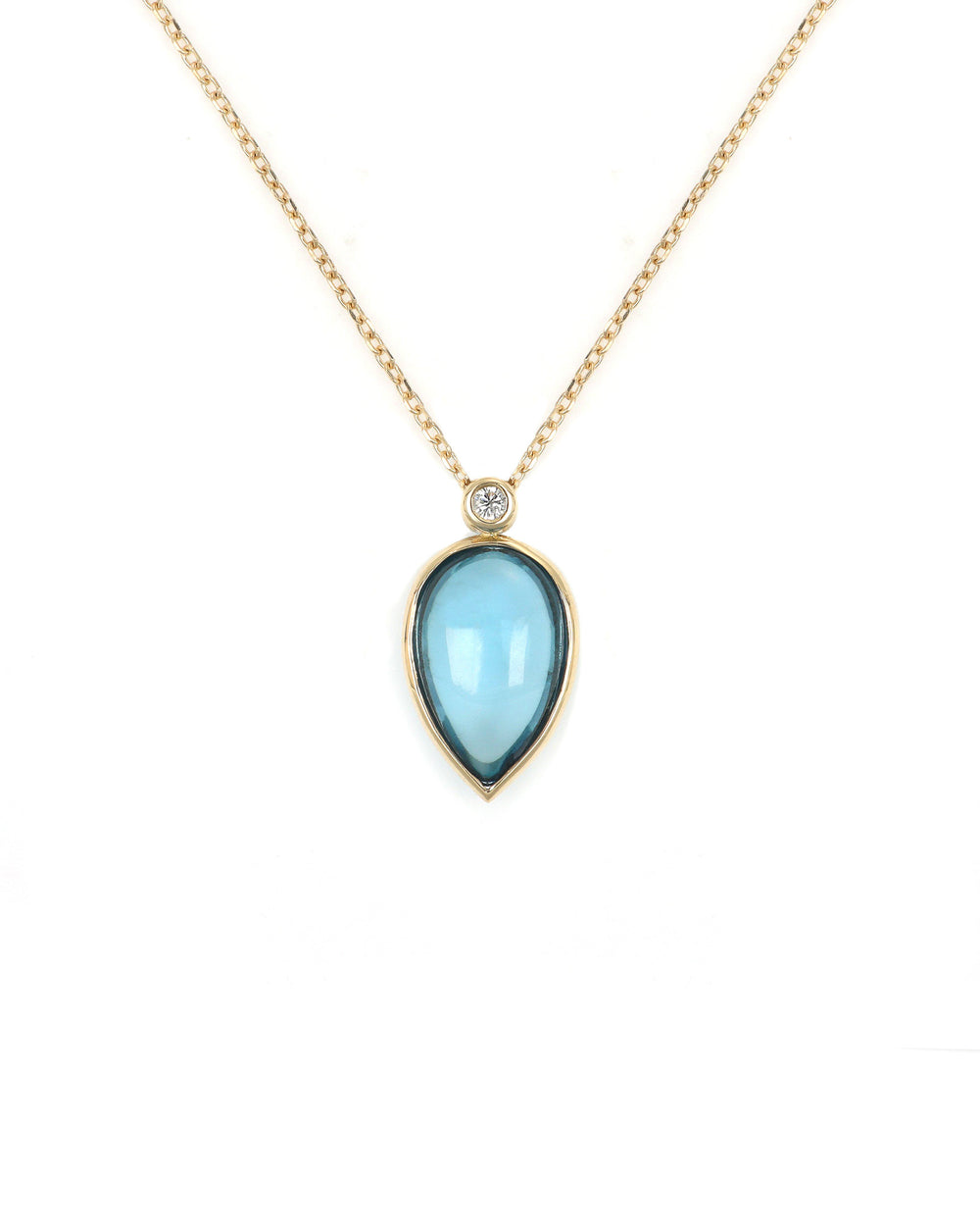 Smooth Topaz Drop Necklace