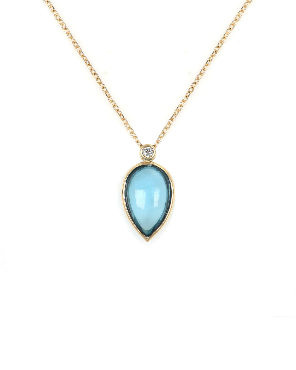 Smooth Topaz Drop Necklace
