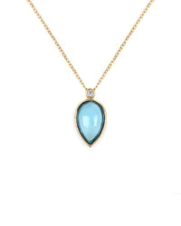 Smooth Topaz Drop Necklace